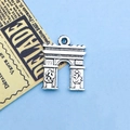 Antique silver Arc de Triomphe alloy charm for vintage DIY jewelry making projects - 14.5x18mm / Antique Silver Arc de Triomphe Style (11181)