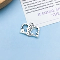 Antique silver book charm with hollow cross and bird pattern for DIY jewelry making - Antique Silver Book Cross