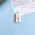 Antique silver notebook charm with 2+2=4 engraving for DIY beaded bracelets - Antique Silver Notebook