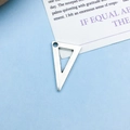 Antique silver triangle charm pendant for DIY graduation jewelry and bead bracelets - Antique Silver Triangle Ruler