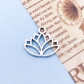 Vintage silver lotus flower alloy pendant charm with hollow design for jewelry making - Lotus (9050)