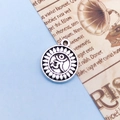 Antique silver Om symbol charm pendant for DIY yoga jewelry and beaded necklace crafts - Yoga Symbol (9325)