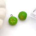 Simpatici ciondoli in resina a forma di lime con texture per creazione di gioielli - Mandarino Verde Rotondo