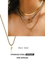 Detail of 45cm gold lightning bolt pendant on stainless steel chain for layering - Lightning Pendant (6146862886086) / Gold Lightning