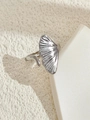 Anello regolabile in acciaio inossidabile argento con foglia di ginkgo - Stile Foglia di Ginkgo (40186-2) / Argento