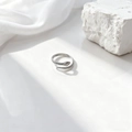 Elegante anillo de serpiente plateado con textura de escamas detallada y diseño ajustable - Textura de Escamas de Serpiente - Plateado (4001-2 Plateado)