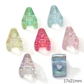 Rainbow holographic acrylic letter A beads 17x21mm for DIY bracelet and jewelry making - Iridescent Letter A (BSD892) / 5 Pieces/Pack (Hole Approx. 6mm) / Letter A