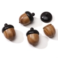 Mini colgante de piña de sándalo con diseño de rosca para hacer joyas y manualidades DIY - Ébano y Sándalo Verde / 21x31mm, Apertura aprox. 1.2mm, 1 Pieza/Paquete