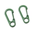 Green spray-painted alloy carabiner clips with spring gate for DIY crafts and keychains - 14x31mm (2 Pieces/Pack) / Green