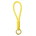 Porte-clés polyvalent de 16cm en paracorde jaune avec anneau à ressort métallique assorti - Jaune
