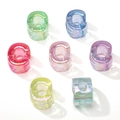 Translucent colorful acrylic C-shaped alphabet beads for DIY jewelry making - Letter C