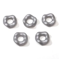 Vijf stuks 16mm onregelmatige zilveren acryl afstandskralen voor DIY sieraden maken - 16mm (Gat ca. 6.5mm) / Mat Zilver