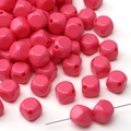 Pink acrylic rhombic cube beads for DIY jewelry and beaded phone chain accessories - 8mm (1.8mm Hole) / 5 Pieces / Rose Red