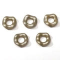 Vijf olijfgouden 16mm acryl gegolfde ringen met een sprankelende metallic afwerking - 16mm (Gat ca. 6.5mm) / Mat Goud