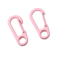 Set di due moschettoni rosa in lega opaca con chiusura a molla e occhielli tondi - Rosa