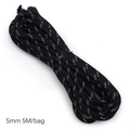 Cuerda paracord reflectante negra 5mm 5M para joyería DIY y accesorios exterior - 5mm de Diámetro / 5 Metros de Largo / Azul Marino