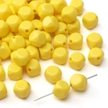 Bright yellow 8mm acrylic cube beads with rounded corners for DIY bracelet making - 8mm (1.8mm Hole) / 5 Pieces / Yellow