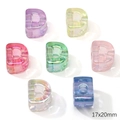 Colorful AB coated acrylic letter D bead for DIY jewelry making size 17x20mm - Letter D