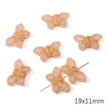 Pink butterfly glass beads with gold trim for DIY jewelry making, size 19x11mm - Butterfly (19x11mm) / 1pc/pack