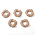Cinq perles festonnées en acrylique kaki avec finition brillante pour bijoux DIY - 16mm (Trou env. 6.5mm) / Khaki
