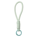 Mint green braided paracord keychain with matching circular spring buckle closure - Total length approx 16cm, keychain diameter approx 23mm (1 Piece/Pack) / Light Green