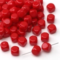 Vibrant red 8mm acrylic square beads with polished finish for DIY jewelry making - 8mm (1.8mm Hole) / 5 Pieces / Red