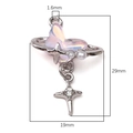Iridescent butterfly pendant charm with pearls and star accents for DIY jewelry making - Butterfly Star / 1 Piece / Silver