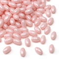 Pink pearlized oval cream lacquer beads 4x7mm for handmade jewelry DIY necklaces - 4x7mm (Aperture Approx 1mm) / Pink
