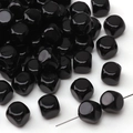 8mm shiny black acrylic cube beads with faceted edges for DIY jewelry making - 8mm (1.8mm Hole) / 5 Pieces / Black