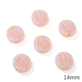 Pink 14mm beads with golden cat pattern for handmade DIY bracelets and jewelry - Round Cat (14mm) / 1pc/pack