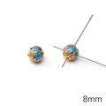 8mm gold-plated cloisonne hollow bead with blue enamel for DIY jewelry making - Lotus Four-Hole Round Bead / 8mm (1 Piece) / Blue