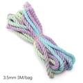 3,5 mm 3-fädige Baumwollschnur in Makronenfarben für DIY-Schmuck und geflochtene Armbänder - Ca. 3,5mm 3m/Beutel / Regenlotus