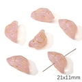 Pink fish-shaped glass beads for jewelry making with gold-line details, 21x11mm size - Nightingale Bird (21x11mm) / 1pc/pack