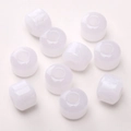 DIY white translucent resin large hole beads for handmade jewelry necklaces and bracelets - 12x10mm (5mm Hole), 5 Pieces/Pack / Gilded White