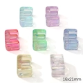 Rainbow acrylic letter E beads set for DIY jewelry with iridescent 16x21mm finish - Letter E