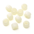 Set of 10 milky white resin large hole beads for DIY jewelry and bracelet making - 12x10mm (5mm Hole), 5 Pieces/Pack / Gilded Beige