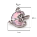 Pink celestial moon and star planet pendant in silver alloy for DIY jewelry - Moon Orbit / 1 Piece / Silver
