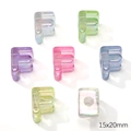 Colorful iridescent acrylic letter F beads for DIY jewelry making size 15x20mm - Letter F