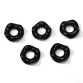 Lot de cinq perles acryliques ondulées noires de 16 mm pour bijoux et loisirs créatifs - 16mm (Trou env. 6.5mm) / Noir