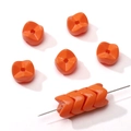 Bright orange 9mm acrylic gear beads for DIY jewelry making with stackable design - Orange