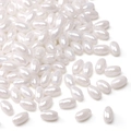 4x7mm oval cream glass beads with pearlescent finish for DIY jewelry crafting - 4x7mm (Aperture Approx 1mm) / White