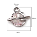 Pink moon and star planet alloy pendant charm for DIY jewelry making 16x14mm size - Magic Sea Moon / 1 Piece / Silver