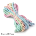 3,5mm Macaron Baumwollschnur 3-strängig geflochten für DIY Schmuck und Bastelarbeiten - Ca. 3,5mm 3m/Beutel / Einhorn