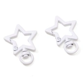 Set van twee matwitte stervormige karabijnsluitingen van legering voor DIY-sieraden - Pentagram / 31x41mm, ca. 3,5mm dikte, 1 stuk/verpakking / Wit