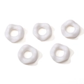 Lot de 5 perles acryliques blanches ondulées de 16 mm pour la création de bijoux DIY - 16mm (Trou env. 6.5mm) / Blanc