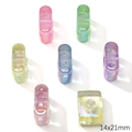 Rainbow iridescent 14x21mm large hole acrylic beads for DIY jewelry making - Letter I