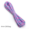 Nylon 4mm glow-in-the-dark parachute cord 2M in pink and blue woven pattern - Approx 4mm 2M/bag / Rose Blue