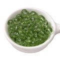 Transparent green round glass beads in a white bowl for DIY jewelry making - 8mm Dark Green (Hole Approx 1.5mm) - 30 Pieces/Pack