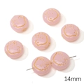 Pink 14mm round glass beads with golden bird pattern for DIY jewelry making - Peace Dove Round Bead (14mm)