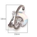 Iridescent planet pendant with star ring for DIY jewelry making 19mm x 13mm - Star Moon Orbit / 1 Piece / Silver